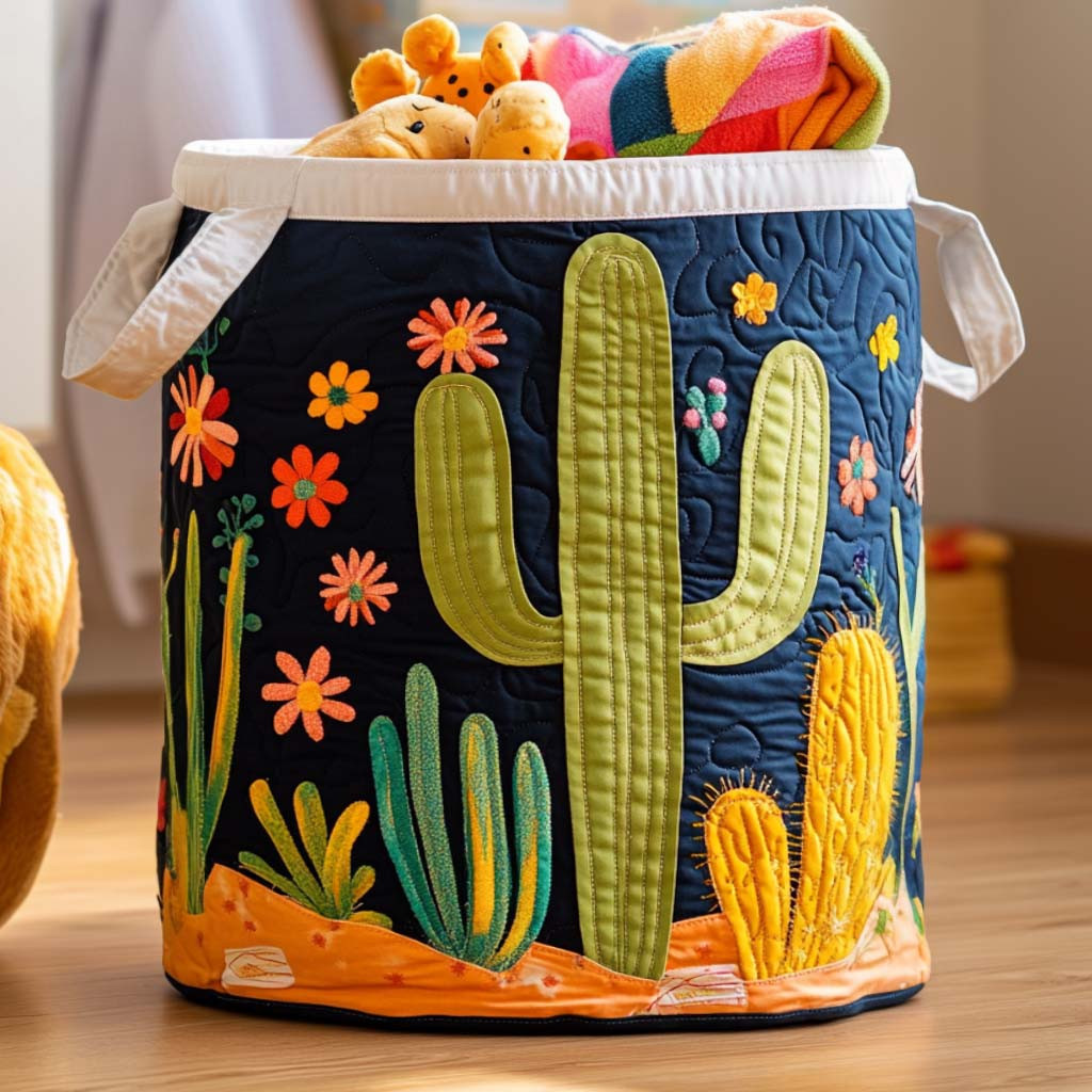 Prickly Love Quilted Laundry Basket Foldable Laundry Hamper Gifts For Your Mom