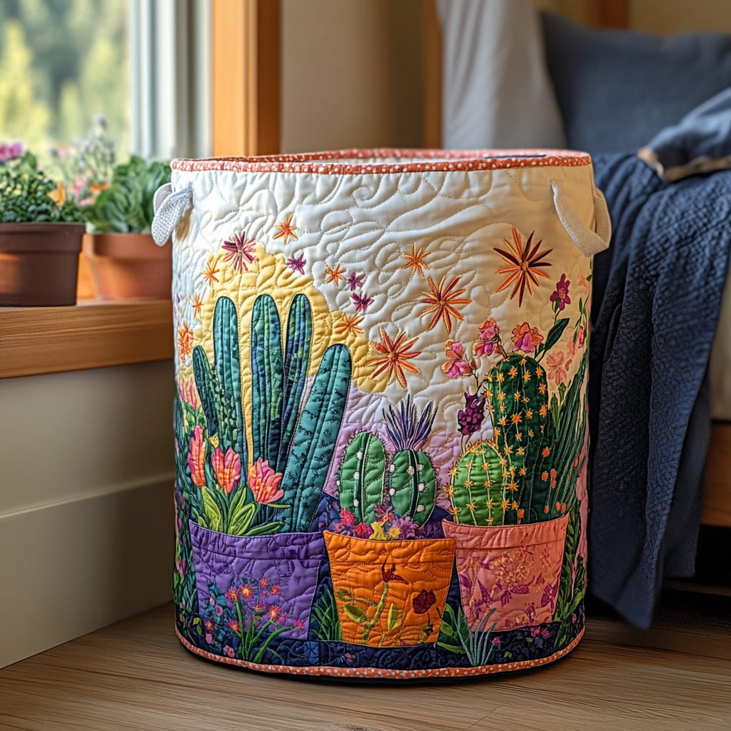 Prickly Magic Quilted Laundry Basket Modern Clothes Hamper Top Mother's Day Gifts