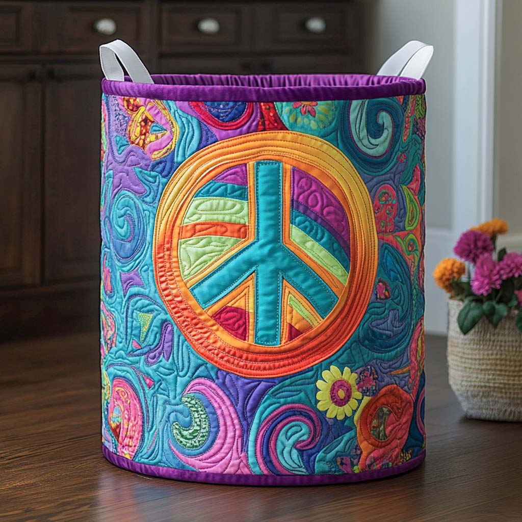 Psychedelic Calm Quilted Laundry Basket Farmhouse Laundry Room Decor Good Mothers Day Ideas
