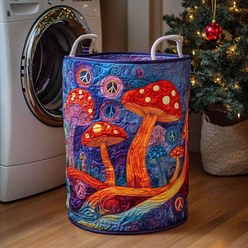 Psychedelic Peace Garden Quilted Laundry Basket Storage Bins Great Housewarming Presents