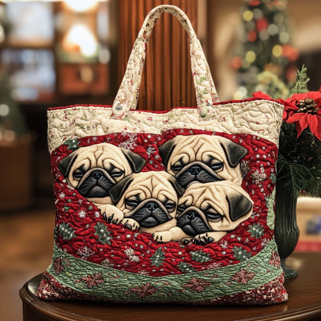 Pug Dream Quilted Tote Bag Popular Designer Totes Christmas Gifts For Your Wife