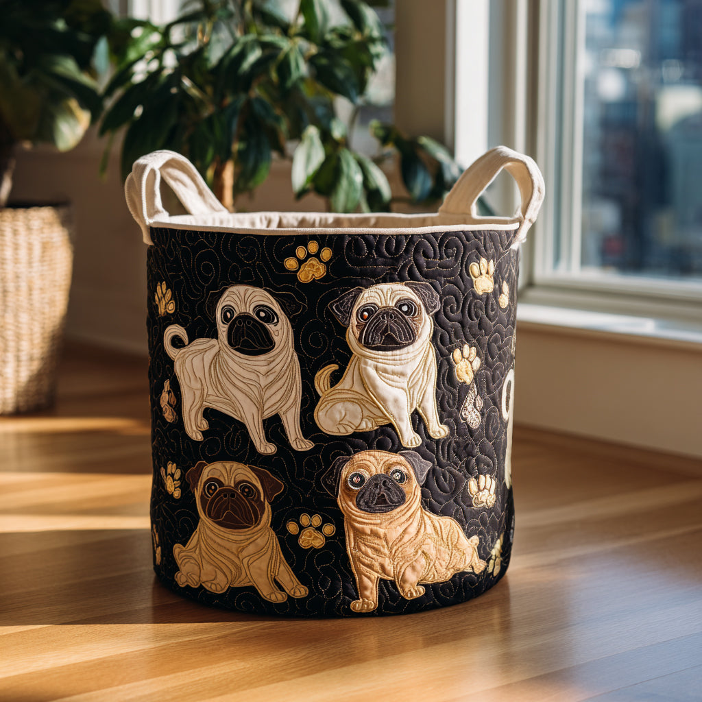 Pug Paradise Quilted Laundry Basket Laundry Room Ideas Gifts For People Who Love Pugs