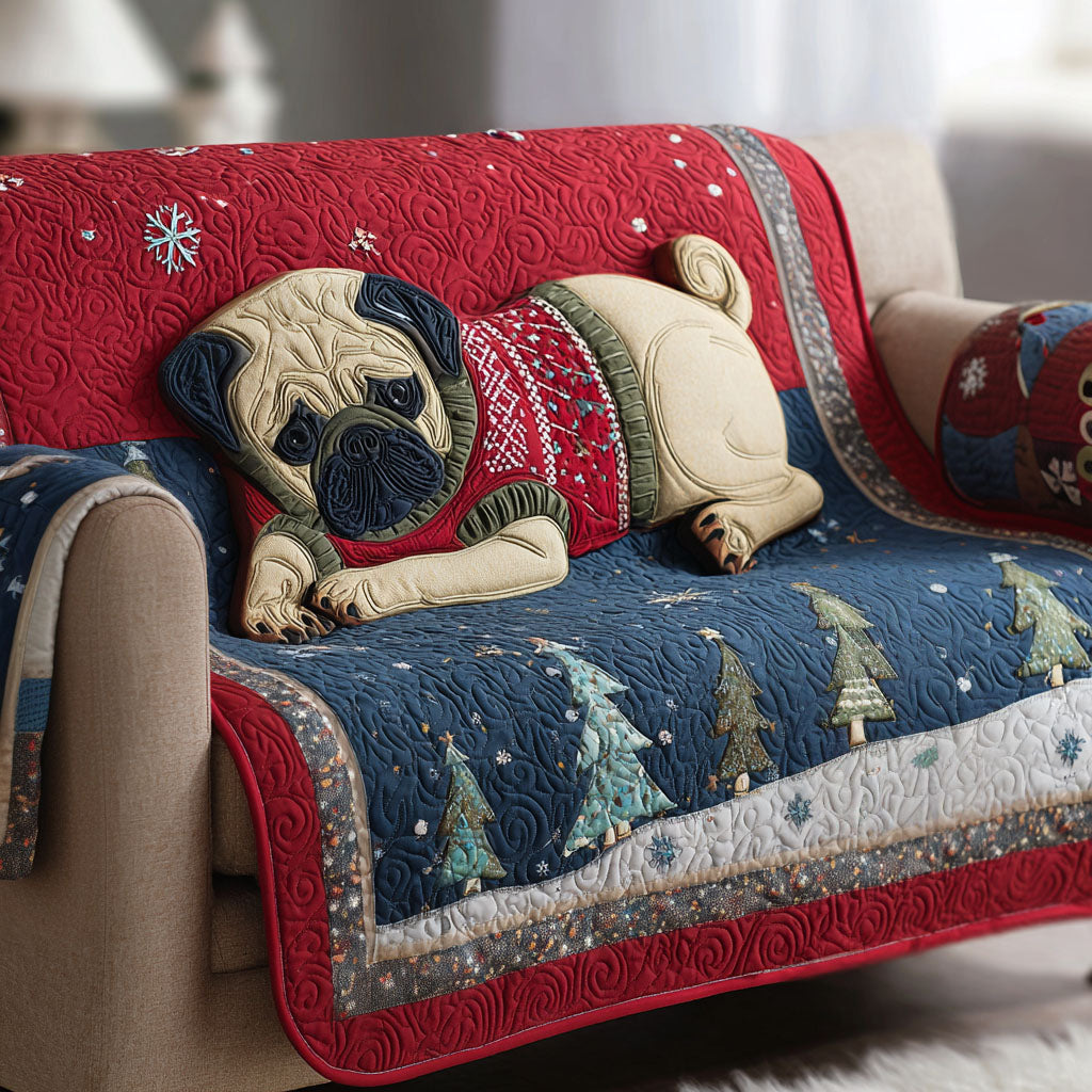 Pug Wonderland Quilted Sofa Cover Sofa Chair Covers Pug Owner Gifts
