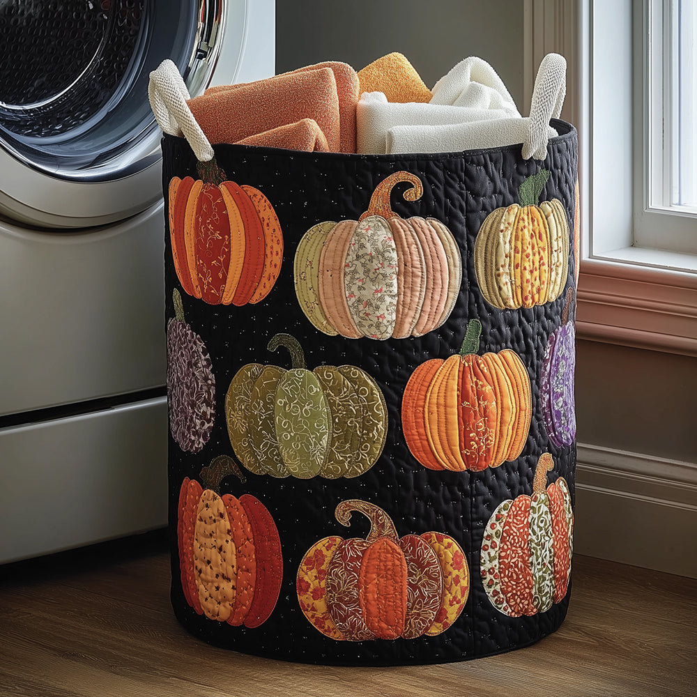 Pumpkin Joy Quilted Laundry Basket Laundry Hamper Halloween Gifts For Girlfriend