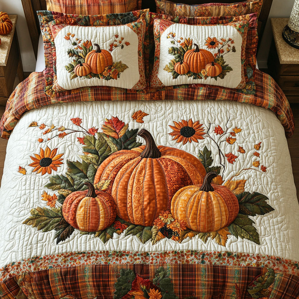 Pumpkin Paradise Quilted Bedding Set Best Comforter Sets Gift Ideas For Farmers