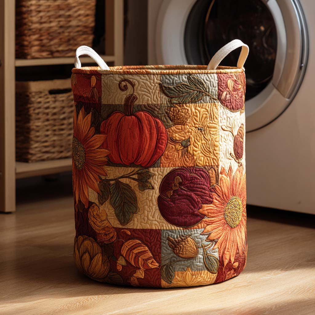 Pumpkin Patch Bliss Quilted Laundry Basket Laundry Hamper Basket Best Moms Day Gifts