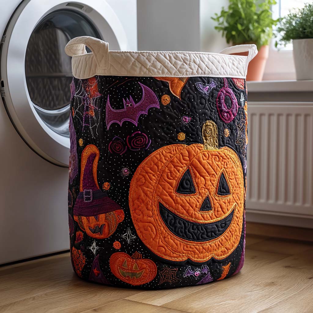 Pumpkin Patch Quilted Laundry Basket Best Foldable Laundry Basket Halloween Gift Ideas For Adults