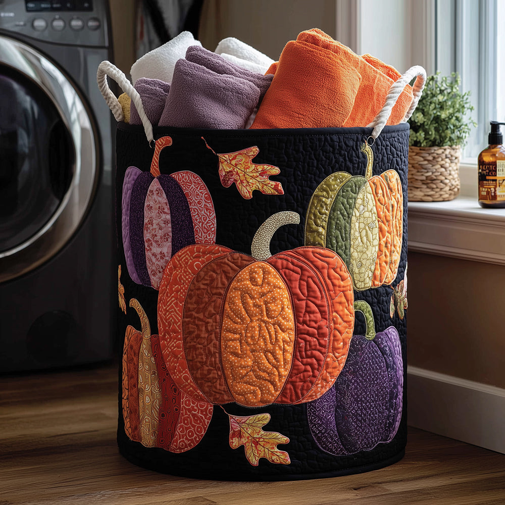 Pumpkin Patch Quilted Laundry Basket Laundry Room Decor Gifts For Halloween Lovers