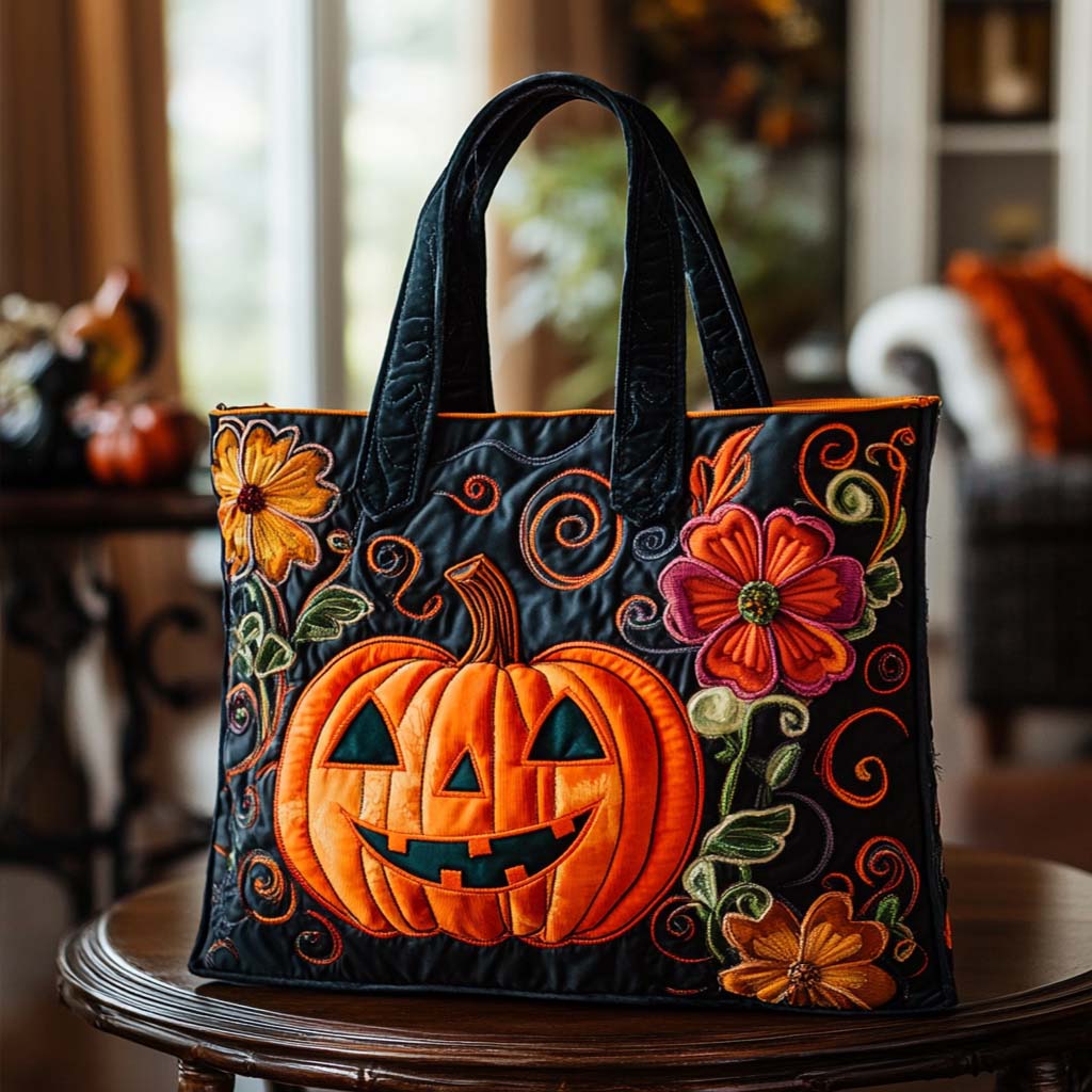 Pumpkin Patch Quilted Tote Bag Patchwork Tote Bag Mummy Presents From Daughter