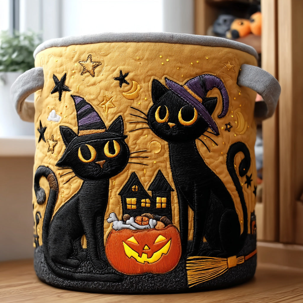 Pumpkin Prowler Quilted Laundry Basket Best Laundry Basket Gift Ideas For Cat Owners