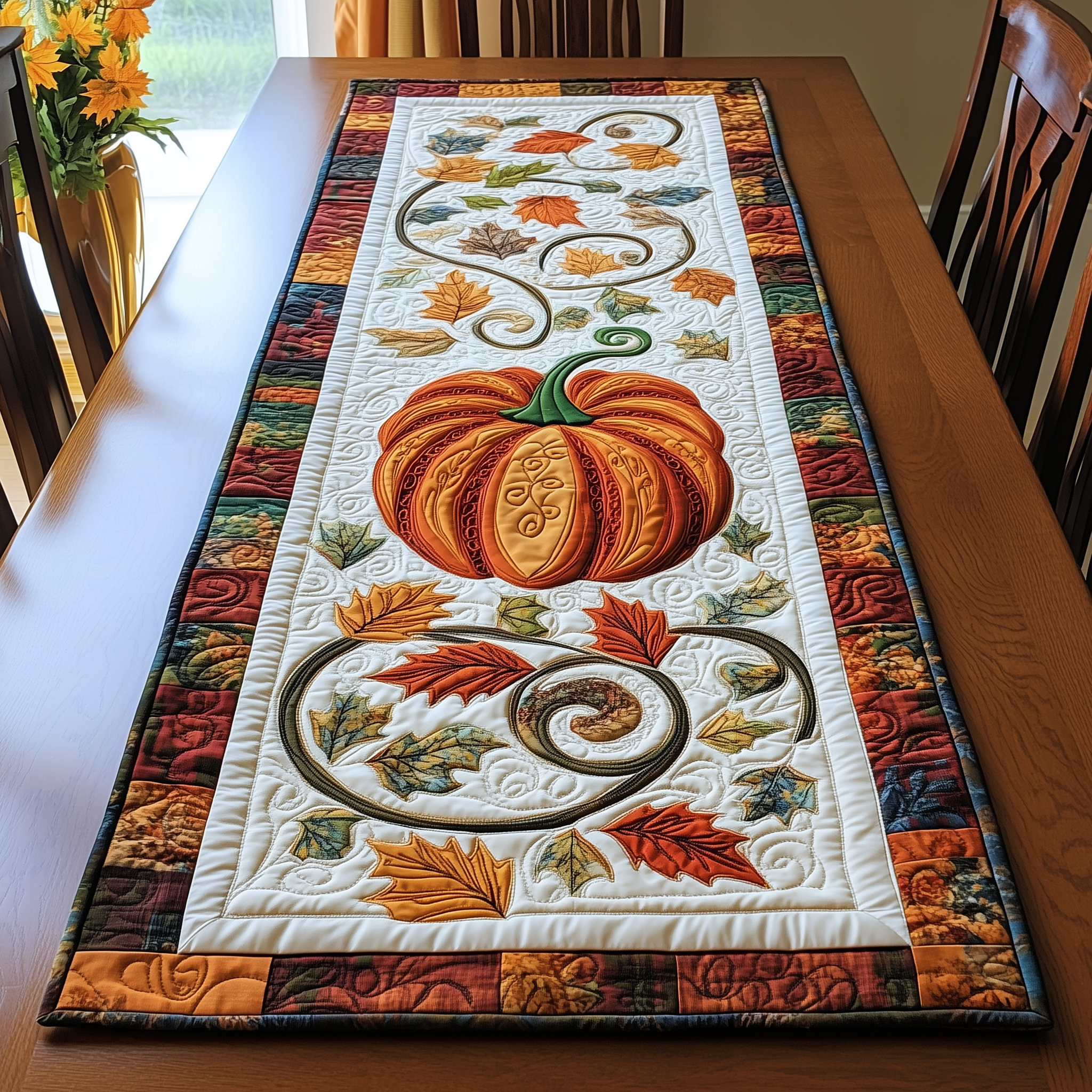 Pumpkin Quilted Table Runner Dining Room Table Toppers Cool Fall Gifts