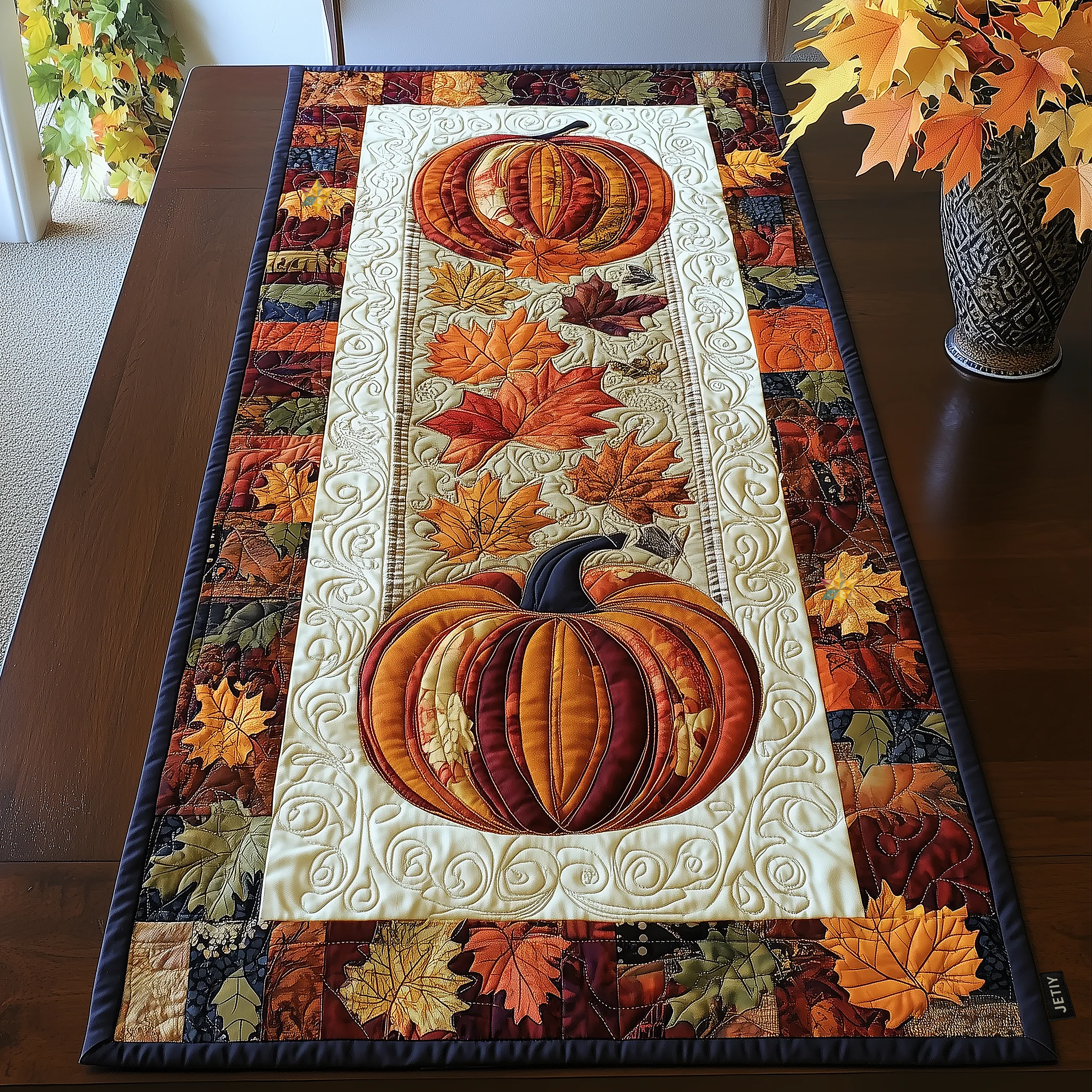 Pumpkin Quilted Table Runner Dining Table Table Runner Fall Gift Items