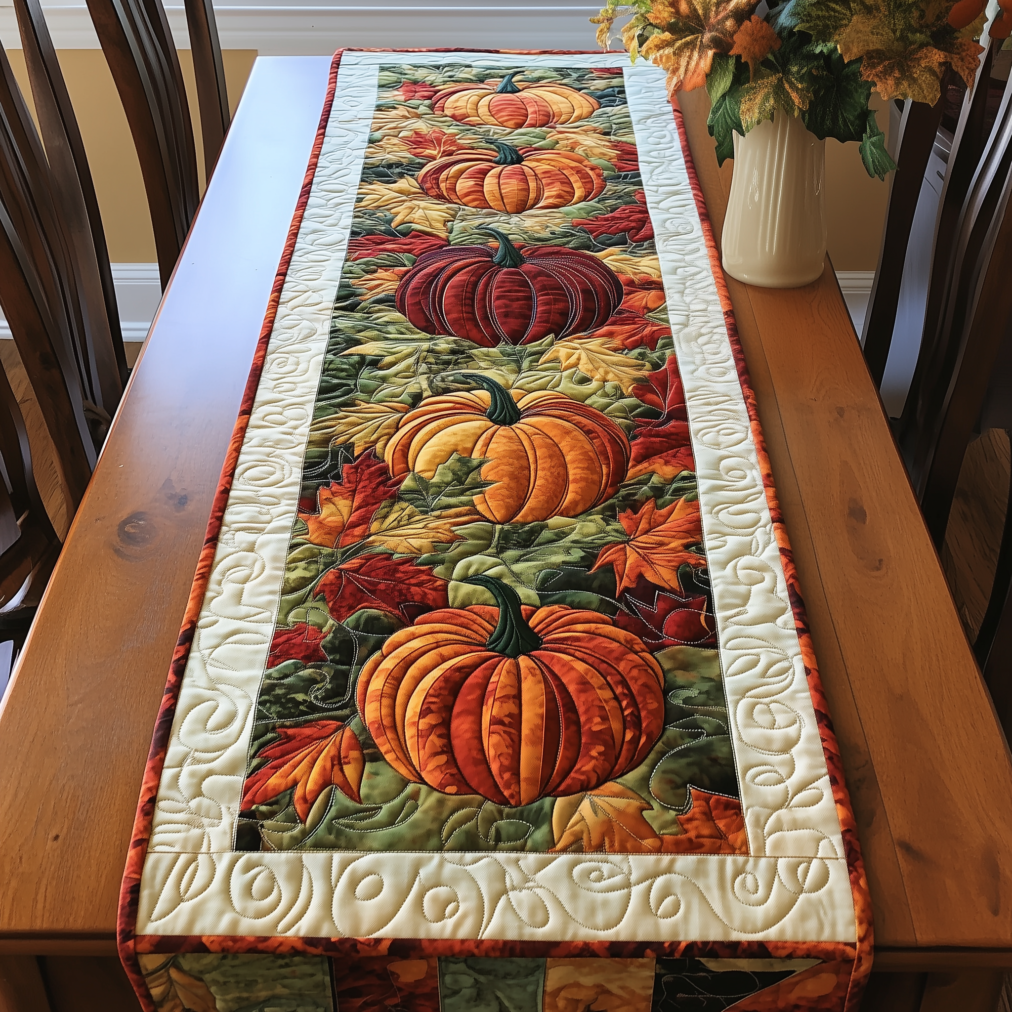 Pumpkin Quilted Table Runner Kitchen Table Runners Cute Fall Gifts