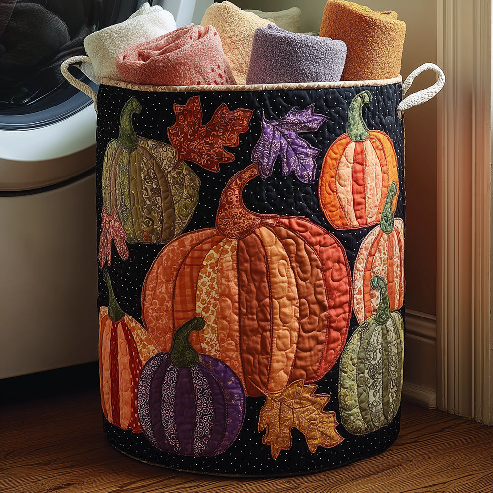 Pumpkin Story Quilted Laundry Basket Clothes Hamper Spooky Gifts For Her