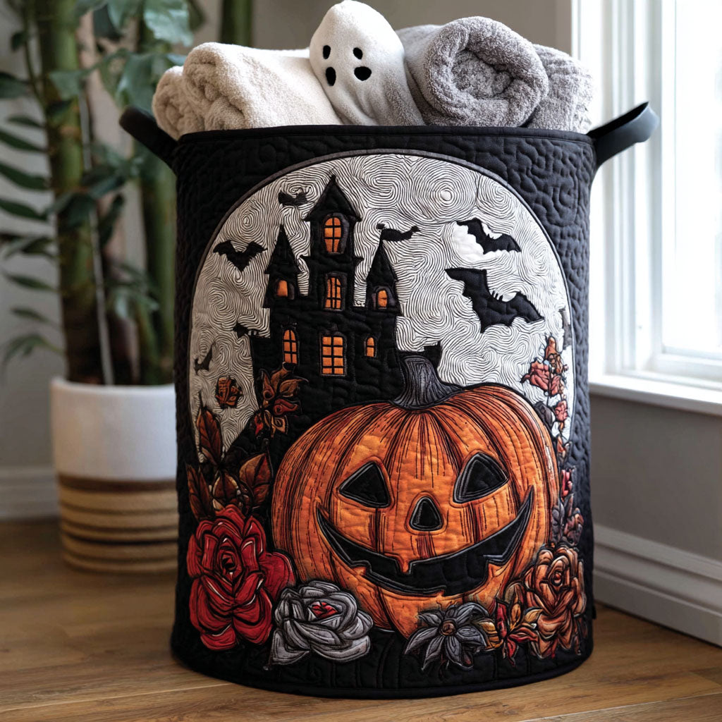 Pumpkin Trickster Quilted Laundry Basket Rustic Farmhouse Laundry Basket Mummy And Daughter Gifts