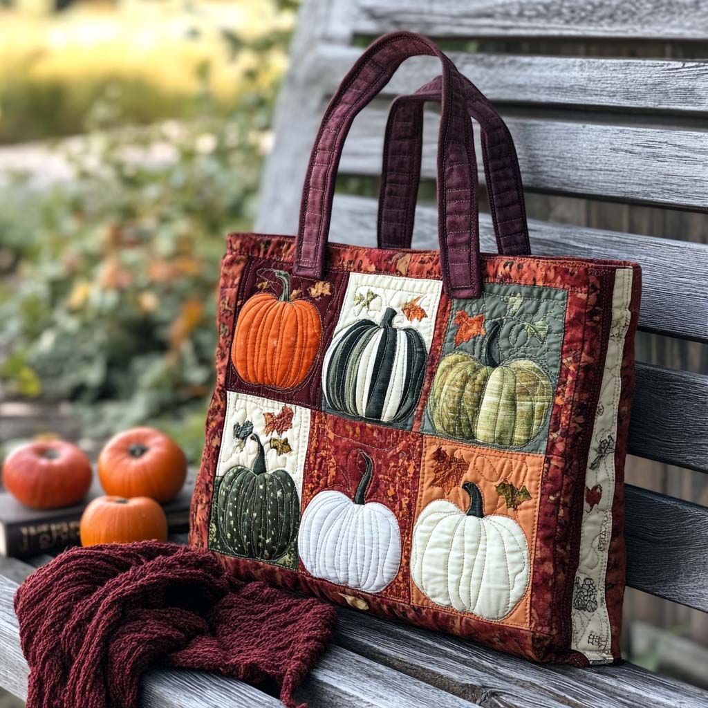 Pumpkin Whisper Quilted Tote Bag Nice Tote Bags Gifts To Daughter From Mom