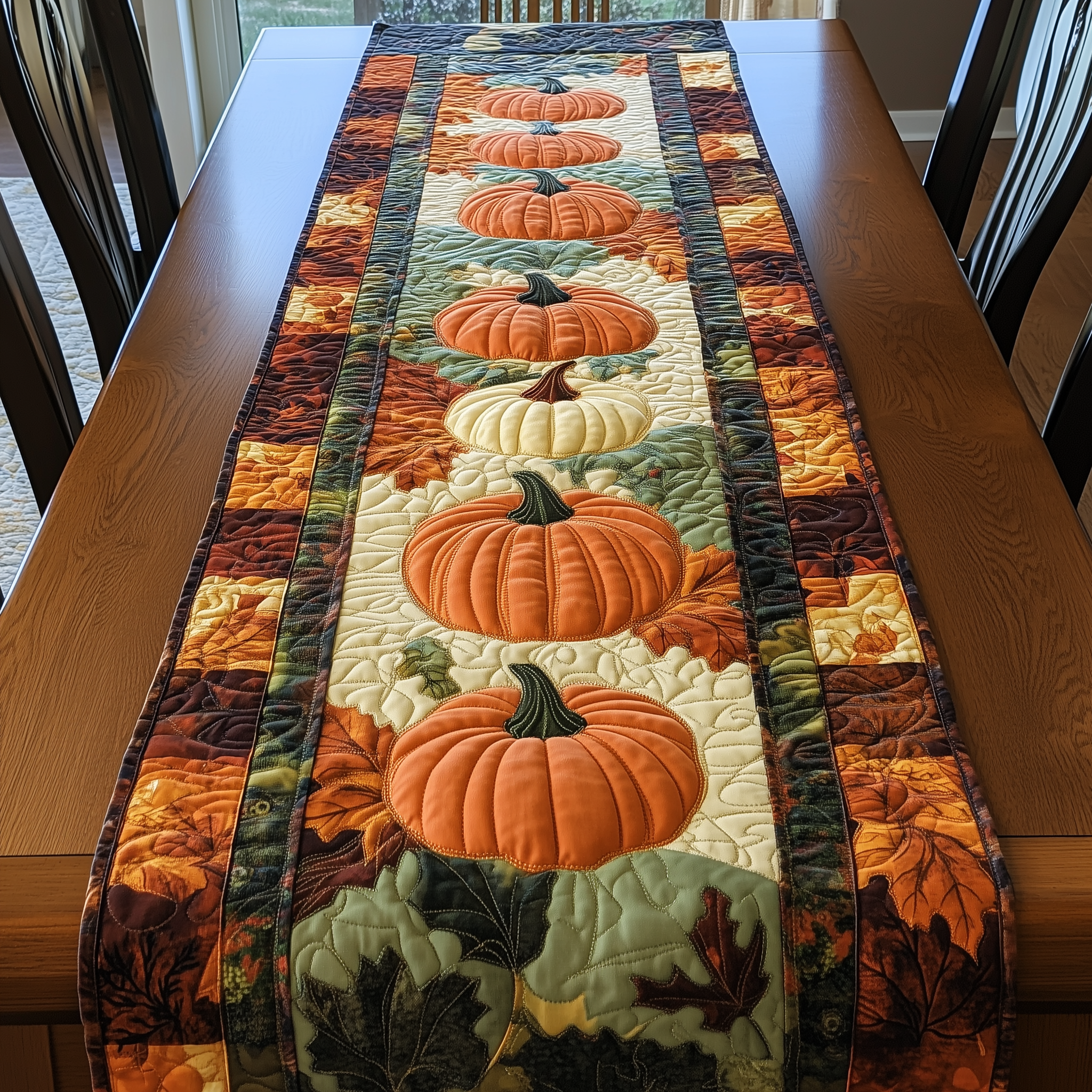 Pumpkins Quilted Table Runner Thanksgiving Quilted Table Runner Thanksgiving Day Gifts