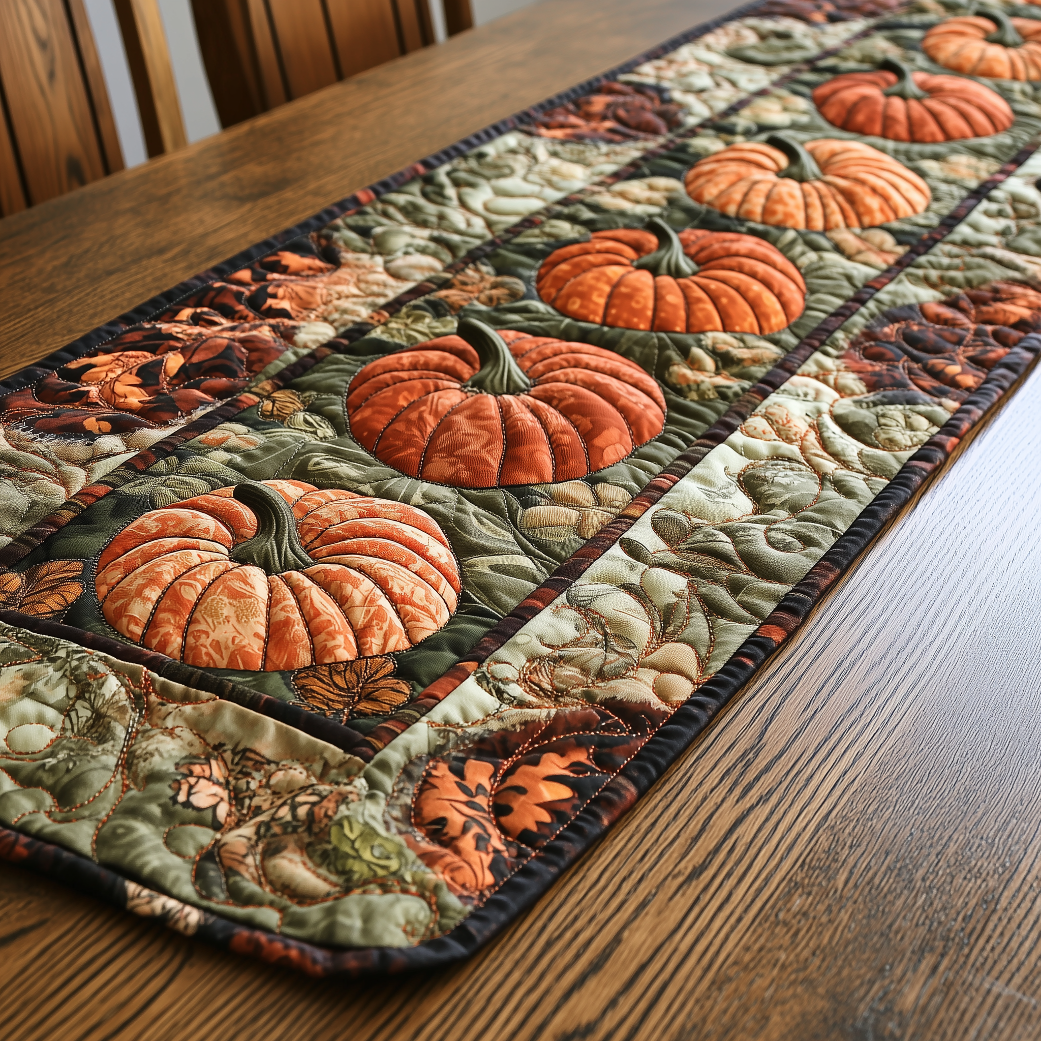 Pumpkins Quilted Table Runner Thanksgiving Table Runner Thanksgiving Gifts For Friends