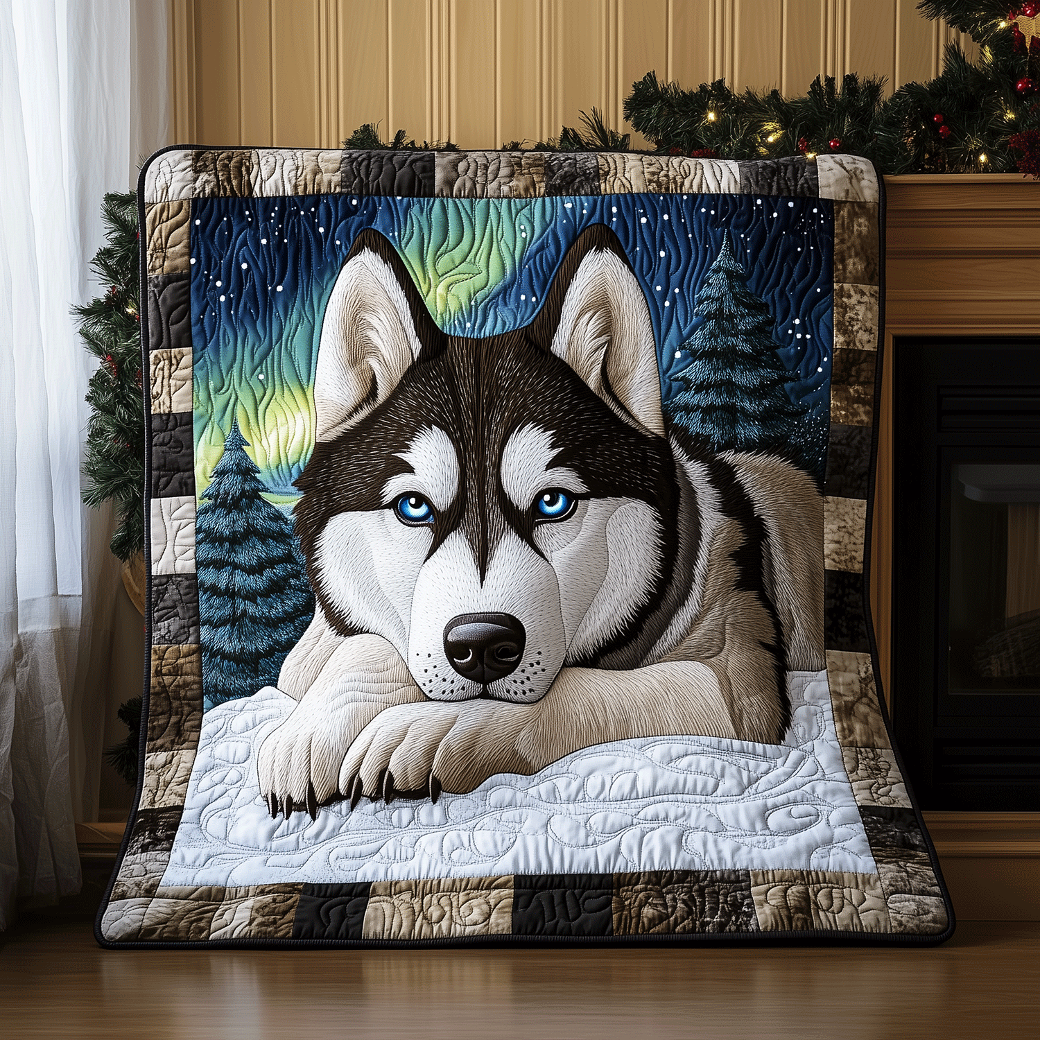 Pure Husky Serenity Quilted Blanket Good Bed Sets Gifts For Husky Lovers