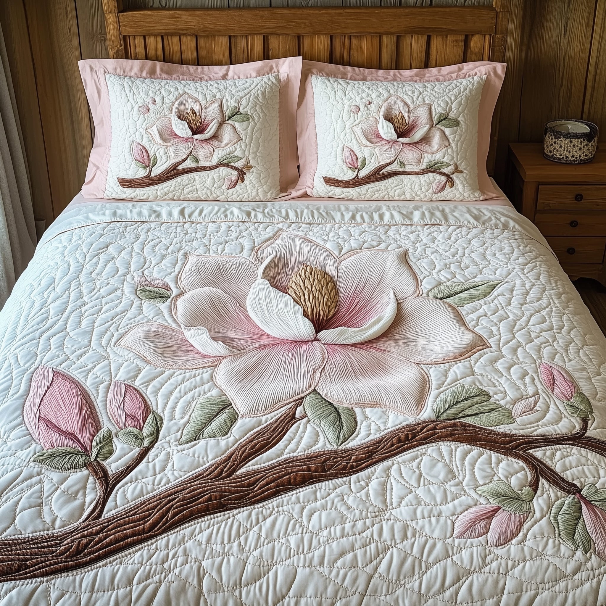 Pure Magnolia Beauty Quilted Bedding Set Boho Bedroom Decor Useful Gifts For Mom