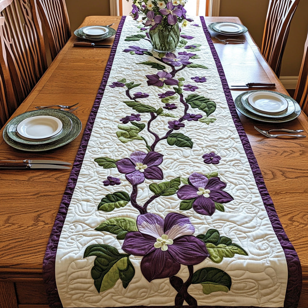 Purple Dogwood Quilted Table Runner Table Runners Long Best Mothers Day Ideas
