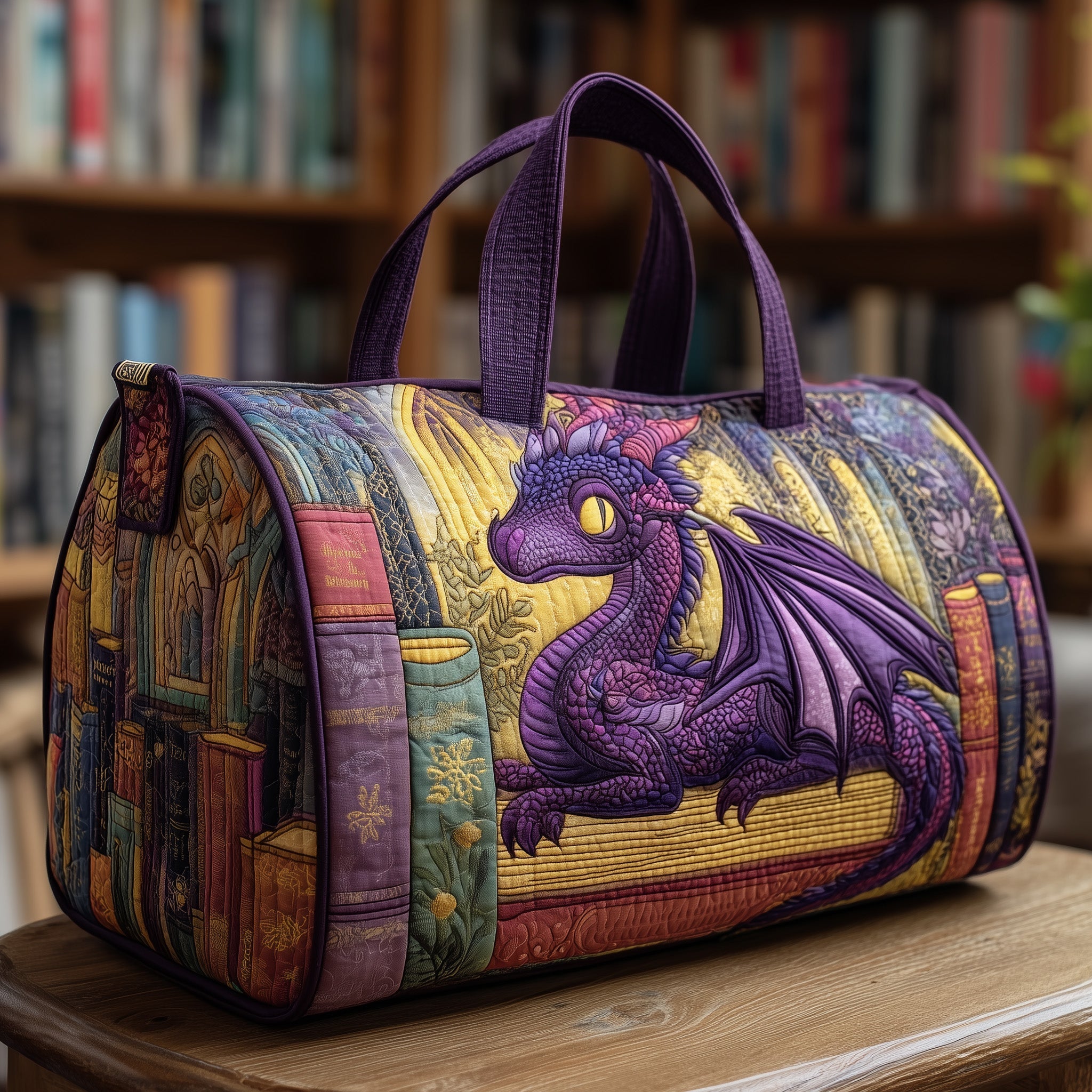 Purple Dragon Quilted Duffle Bag Best Women's Travel Duffel Mother's Day Gifts For Daughter In Law