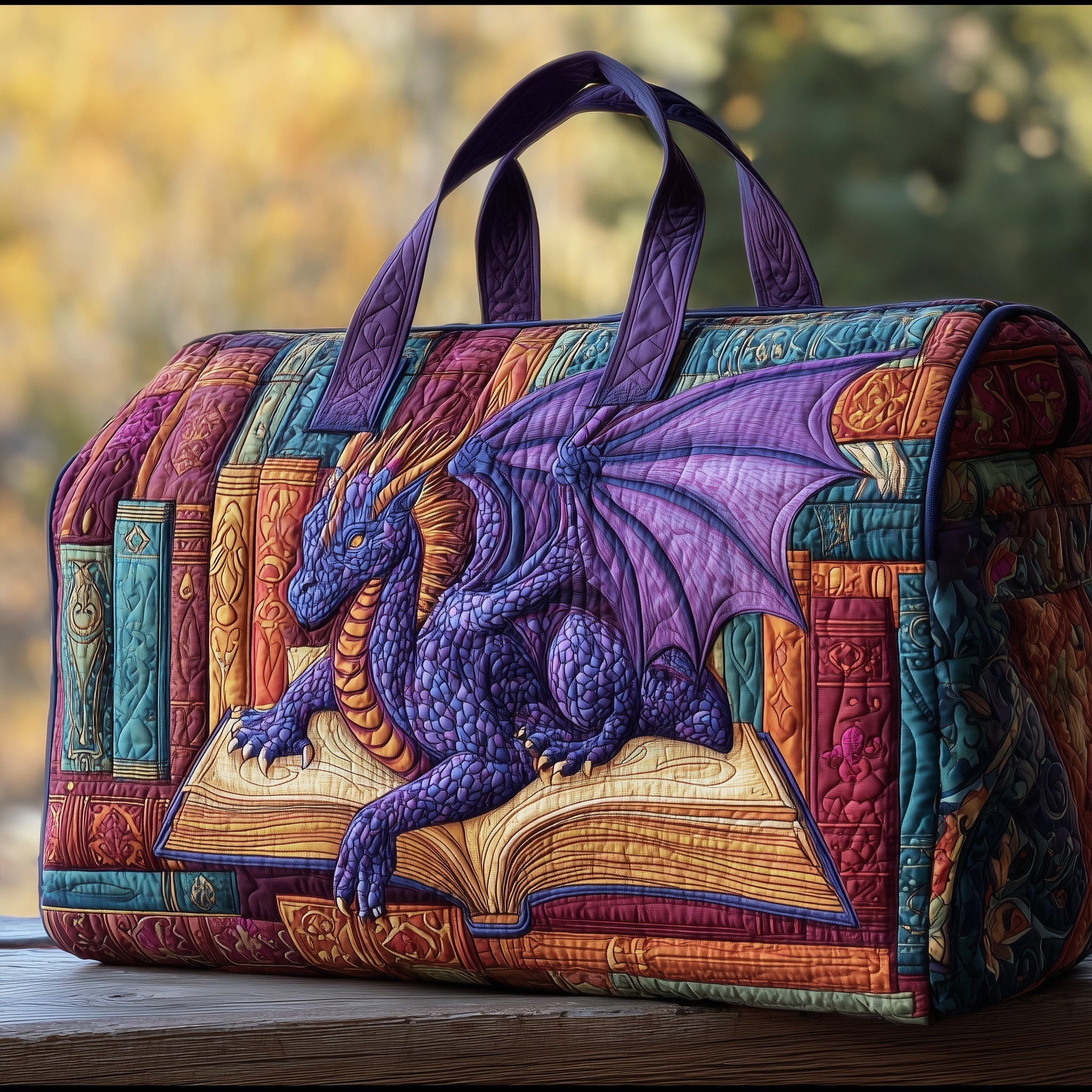 Purple Dragon Quilted Duffle Bag Duffle Bag Travel Mothers Day Gift Ideas Last Minute