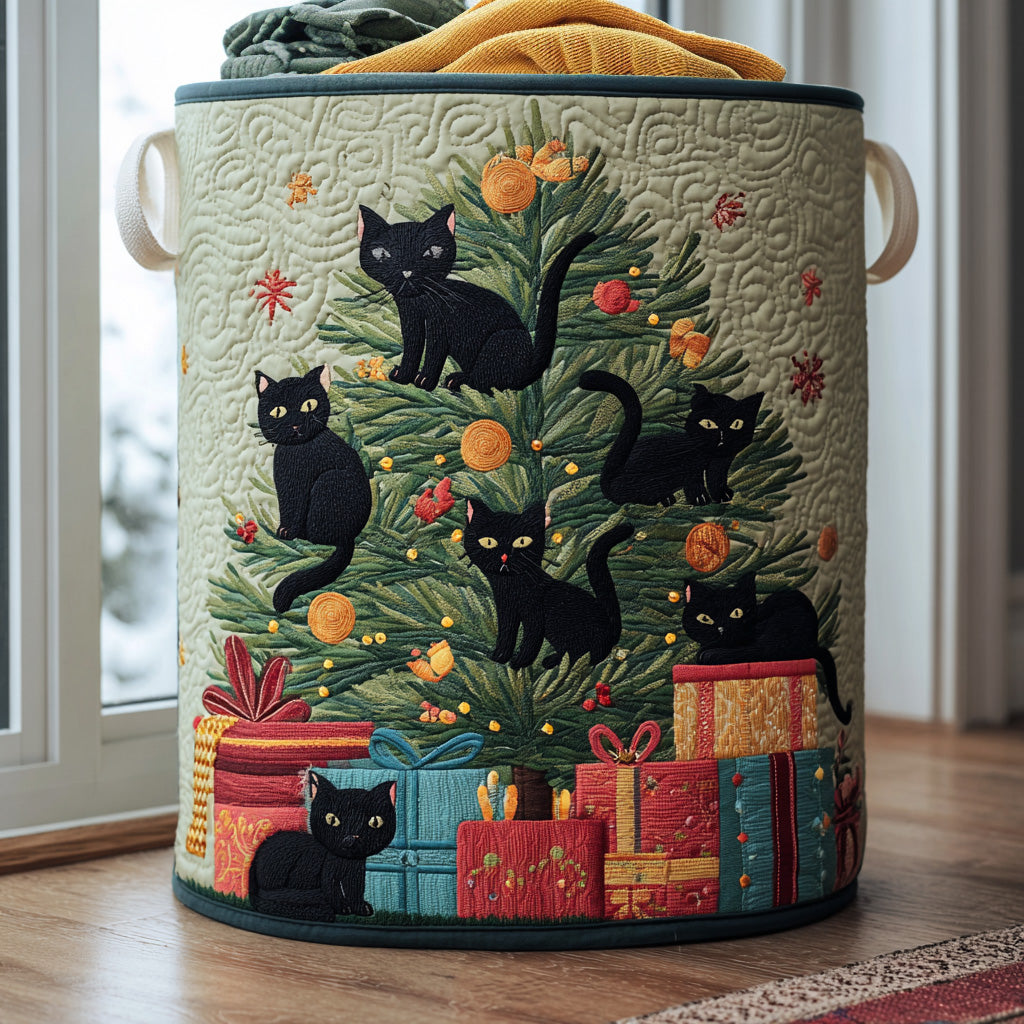 Purrfect Chaos Quilted Laundry Basket Unique Laundry Basket Grandmother Christmas Ornaments