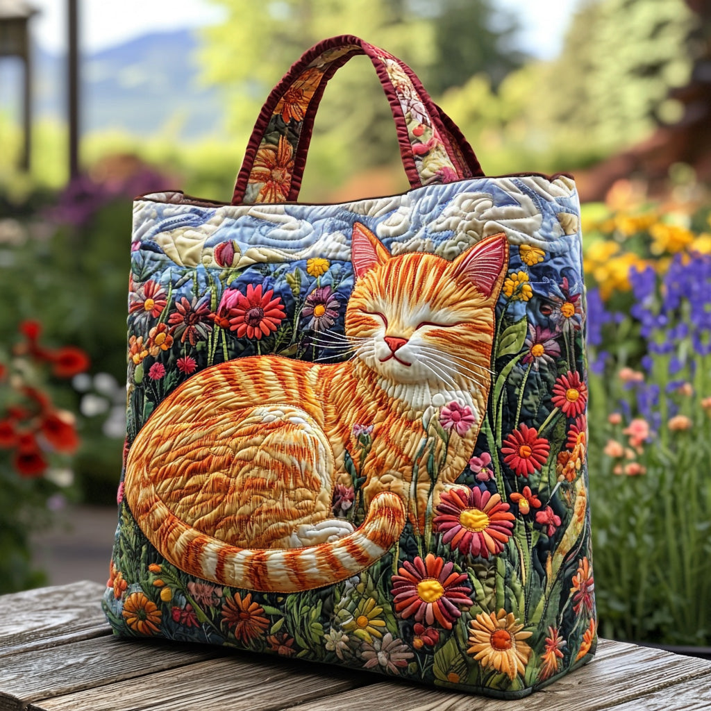 Purrfect Naps Quilted Tote Bag Great Tote Bags Cat Themed Gifts For Her