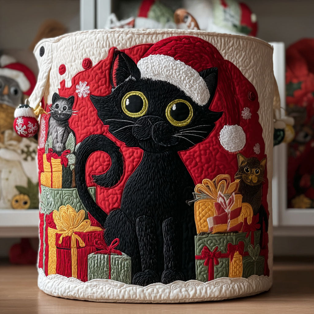 Purrfect Noel Quilted Laundry Basket Best Hampers Top Gifts For Cat Lovers