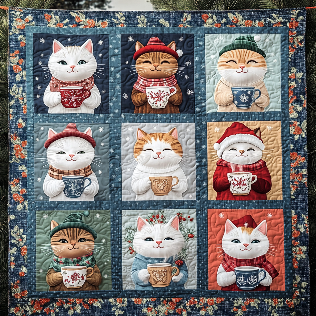Purrfectly Cozy Cats Quilted Blanket Bedroom Christmas Ideas Christmas Gifts For Relatives