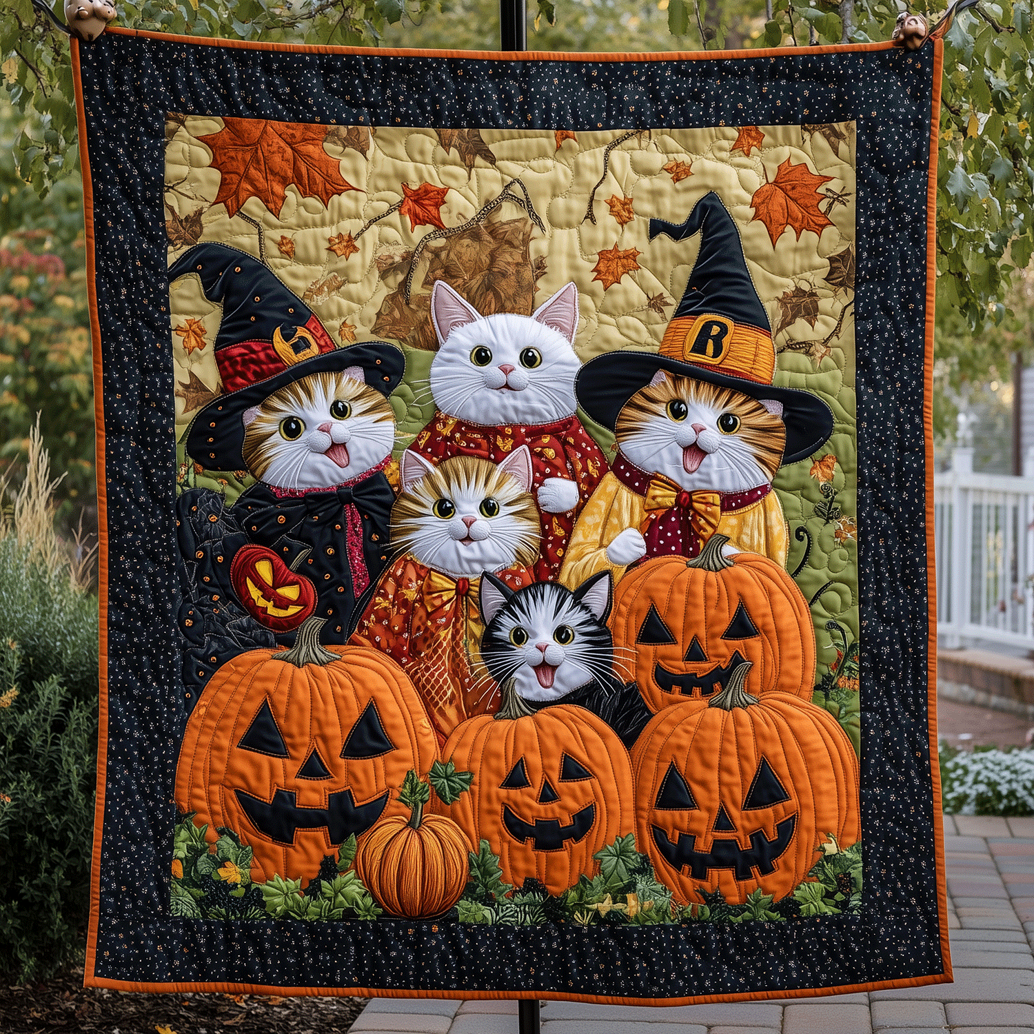 Purrfectly Haunted Quilted Blanket Bed Comforter Sets Gift For Cat Lover