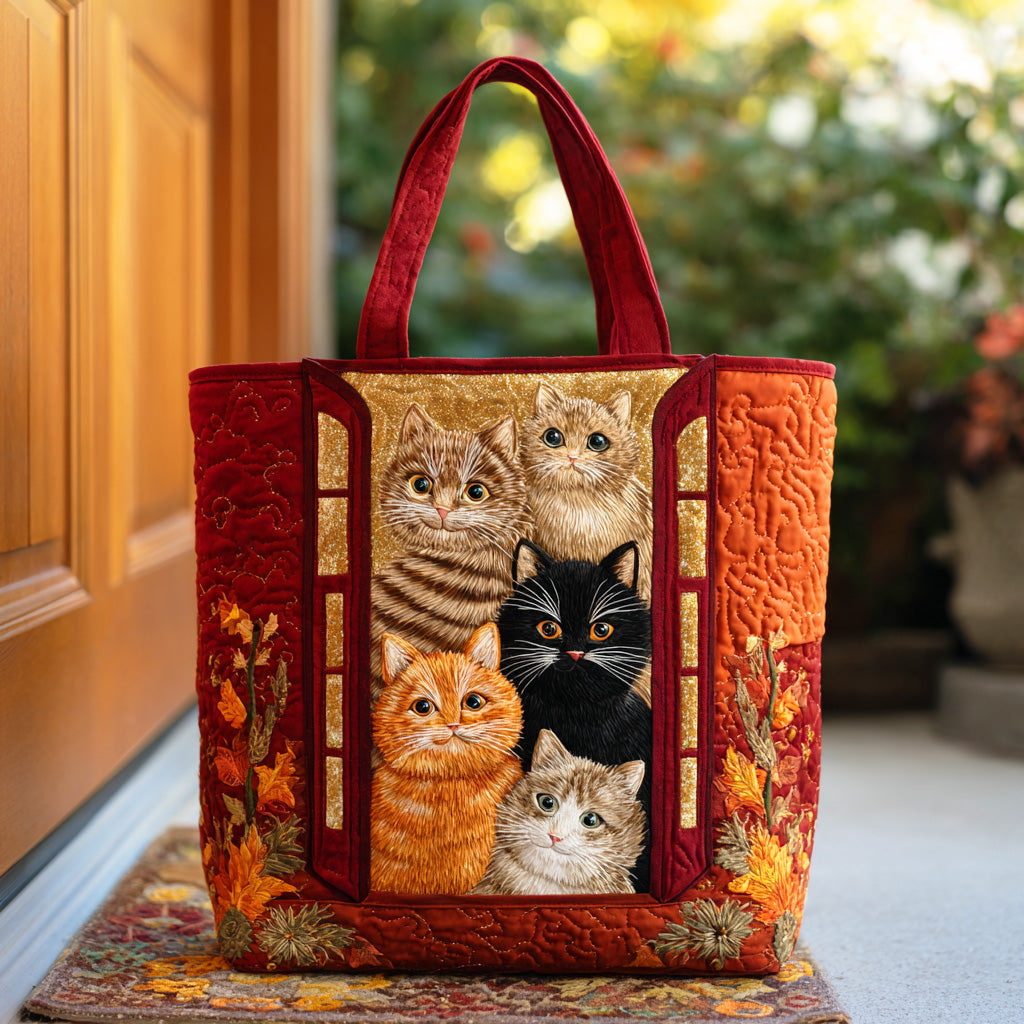 Purring Meadow Quilted Tote Bag Best Everyday Tote Bag Good Mother Gifts