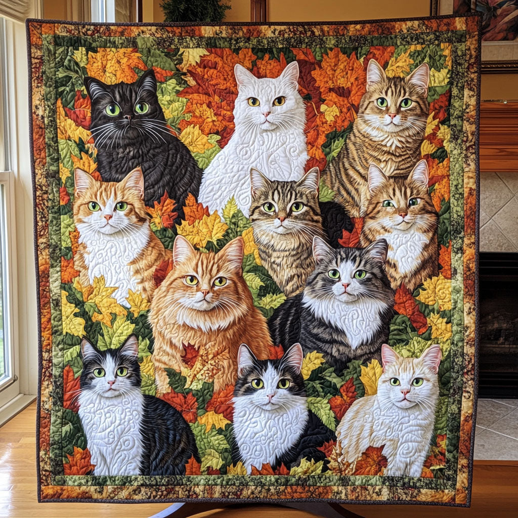 Purrs and Playfulness Quilted Blanket Comforter And Sheet Sets Best Gifts For Cat Lovers