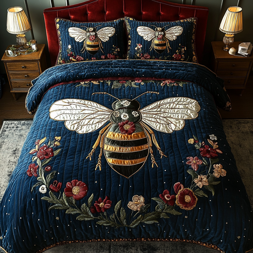 Queen Bee Charm Quilted Bedding Set Best Bedsheets Best Bee Gifts