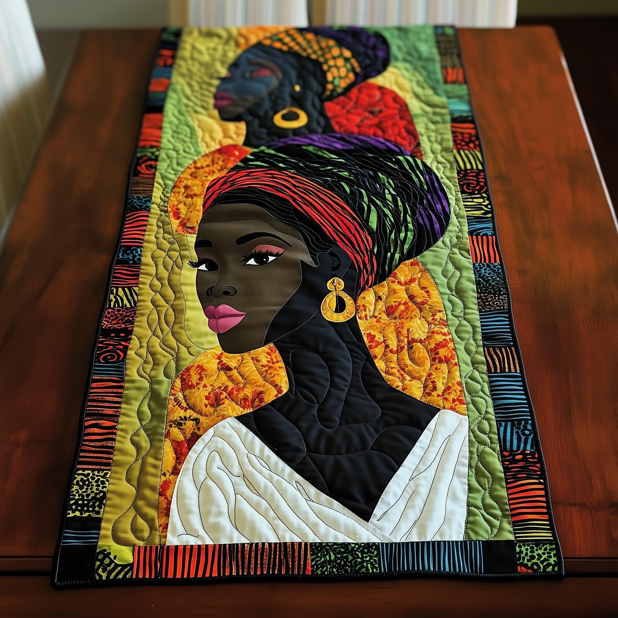 Queens of the Soil Quilted Table Runner Dining Table Decor Melanin Gifts For Black Women