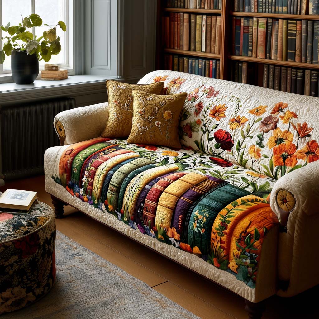 Quiet Pages Quilted Sofa Cover Best Sofa Covers Gifts For Book Lovers Friends