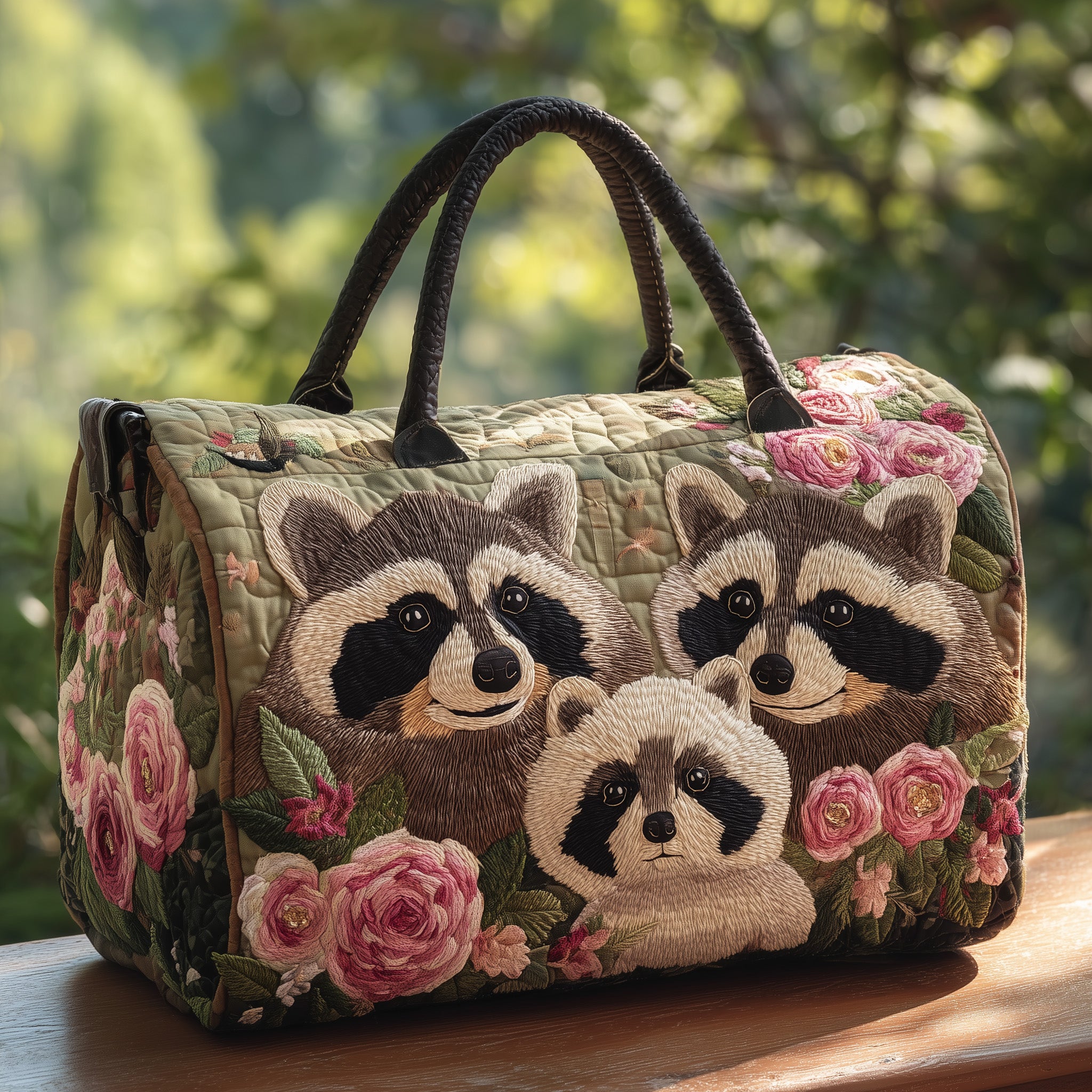 Raccoon Fam Quilted Duffle Bag Good Duffel Bags Mothersday Gift