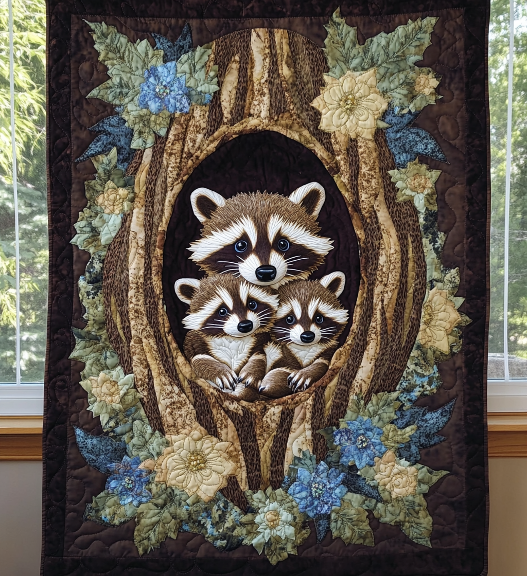Raccoon Family Tree Quilted Blanket Best Sheet Sets Step Dad Gifts