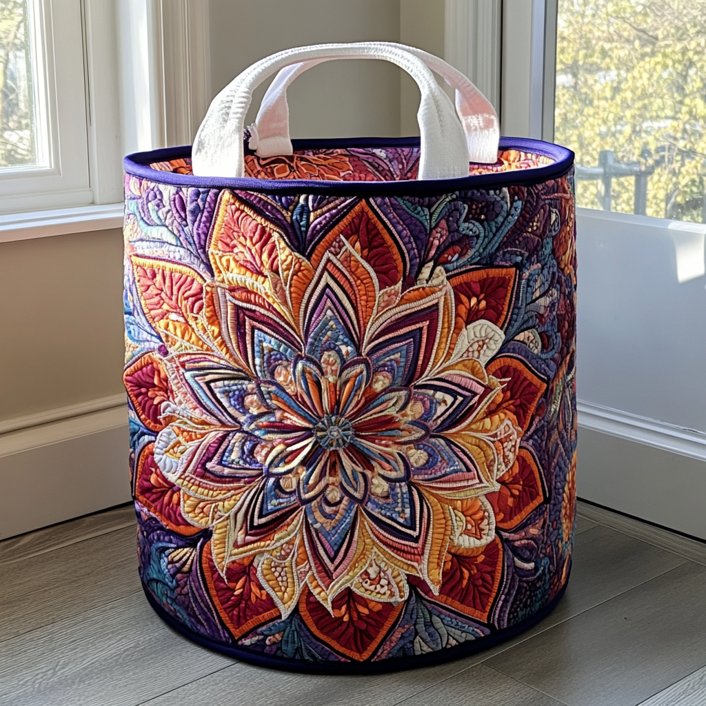 Radiant Bloom Quilted Laundry Basket Laundry Room Decor Last Minute Mothers Day