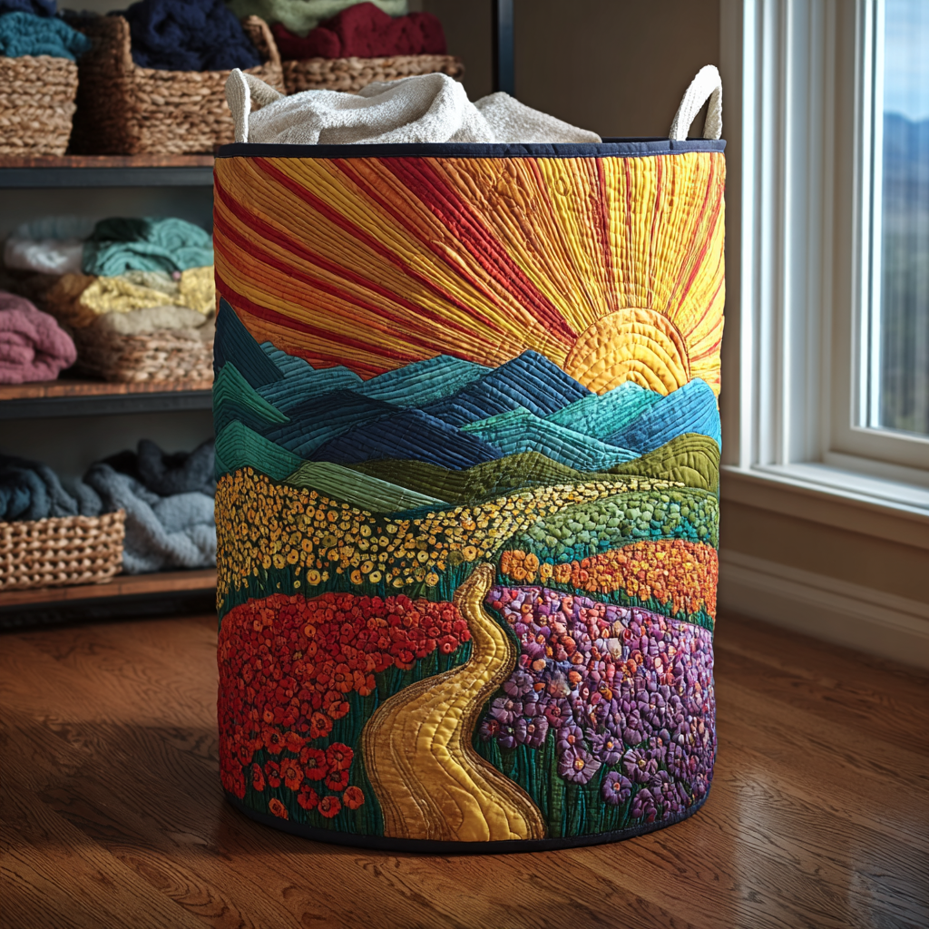 Radiant Dawn Quilted Laundry Basket Foldable Laundry Hamper Mother's Day Gifts For Friends