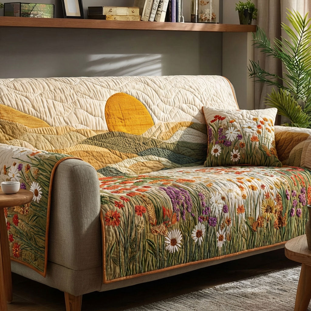Radiant Fields Quilted Sofa Cover Covers For Sofas Creative Mother's Day Gifts