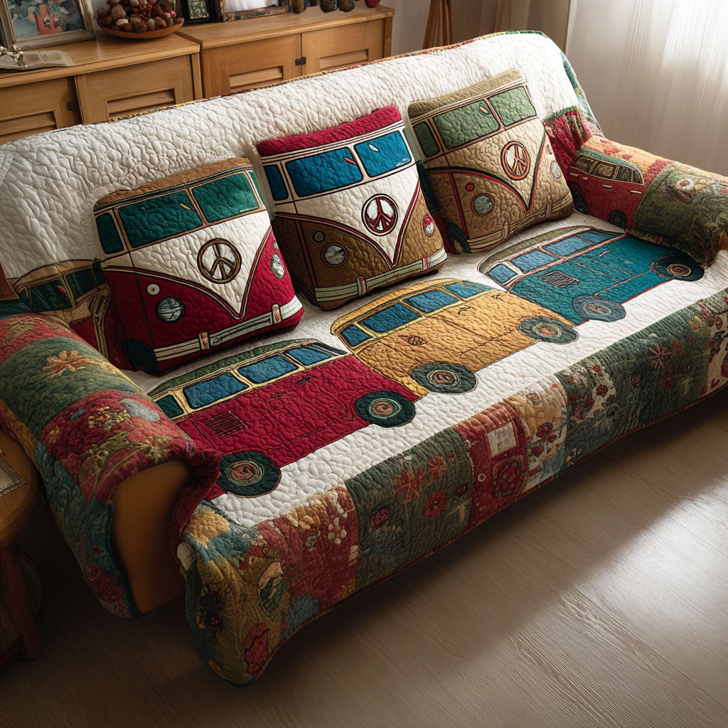 Radiant Roadtrip Quilted Sofa Cover Couch Protector Gifts For Hippie Girlfriend