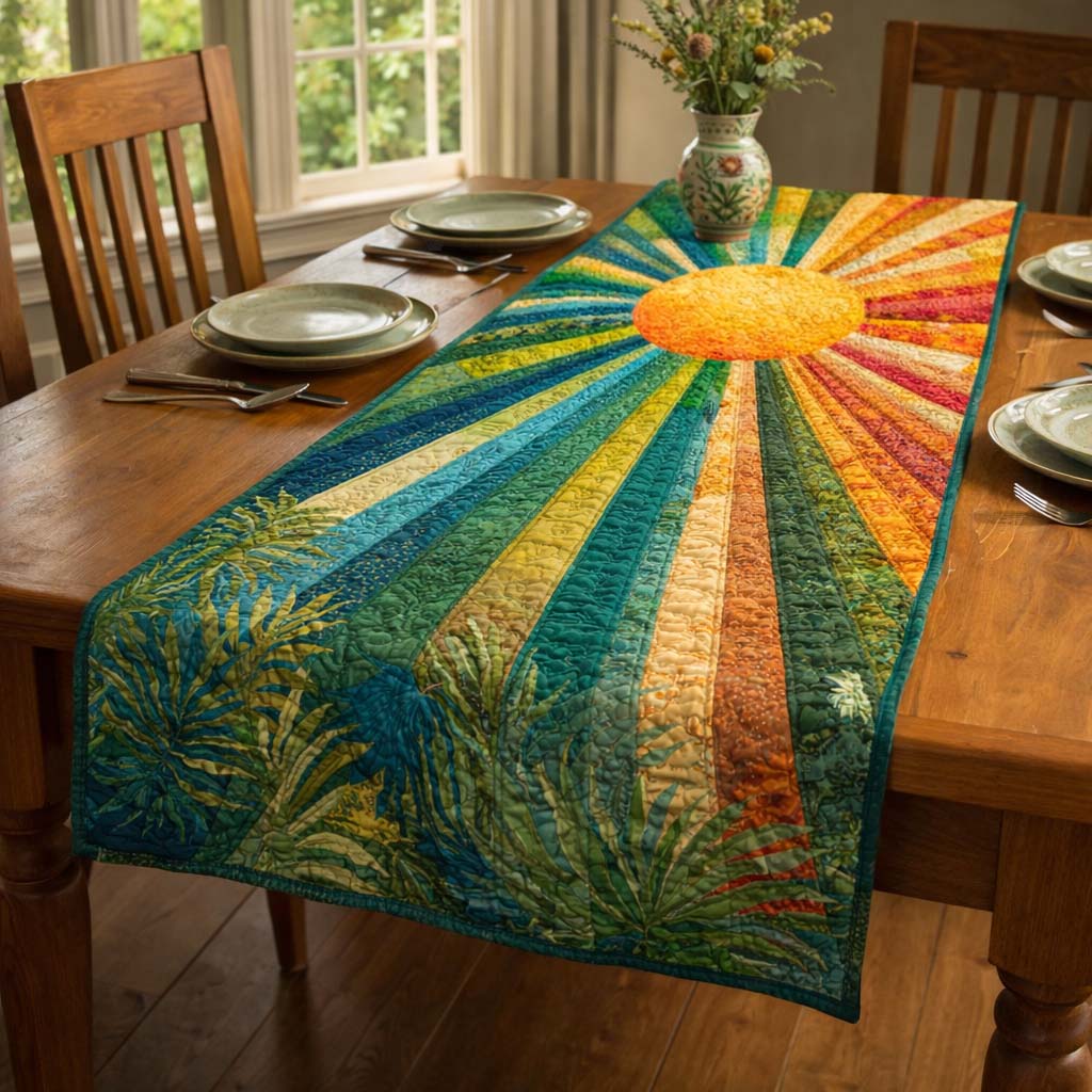 Radiant Sun Quilted Table Runner Table Mat Runner Best Presents For Grandmas