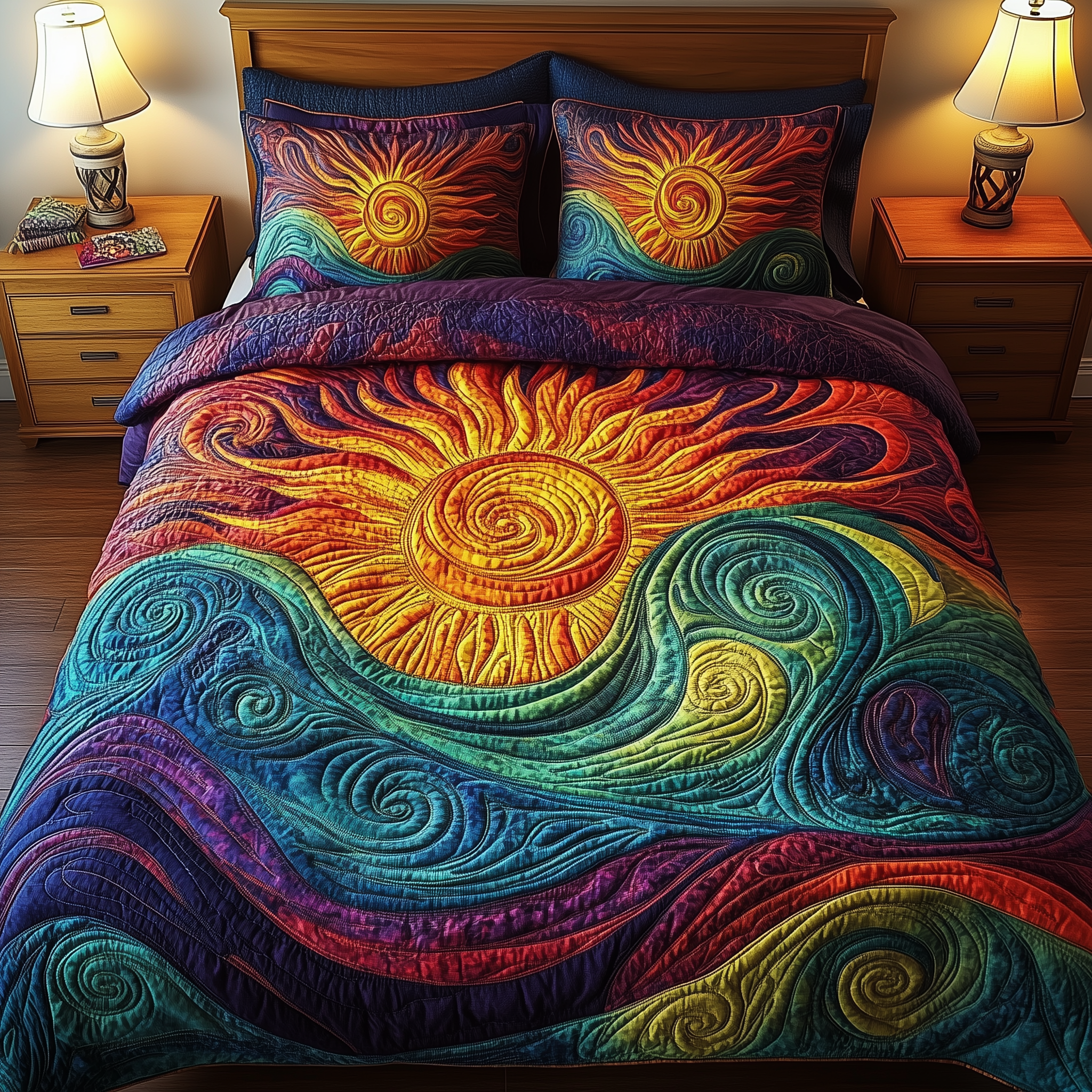 Radiant Sunlight Quilted Bedding Set Best King Bedding Sets Gifts For Mum From Daughter