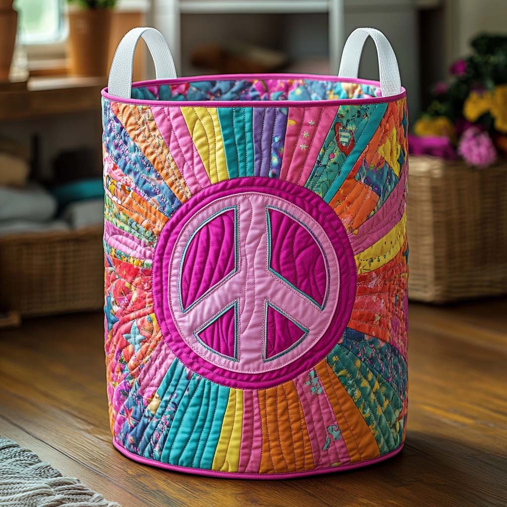 Rainbow Aura Quilted Laundry Basket Unique Laundry Hamper Birthday Ideas For Mother