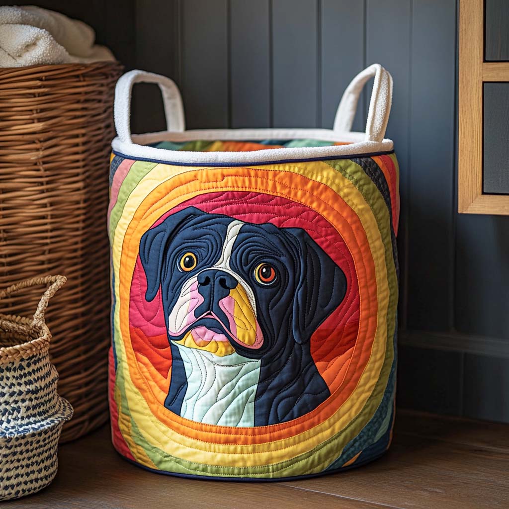 Rainbow Guardian Quilted Laundry Basket Best Clothes Hamper Gifts For Dog Mom Mother's Day Ideas