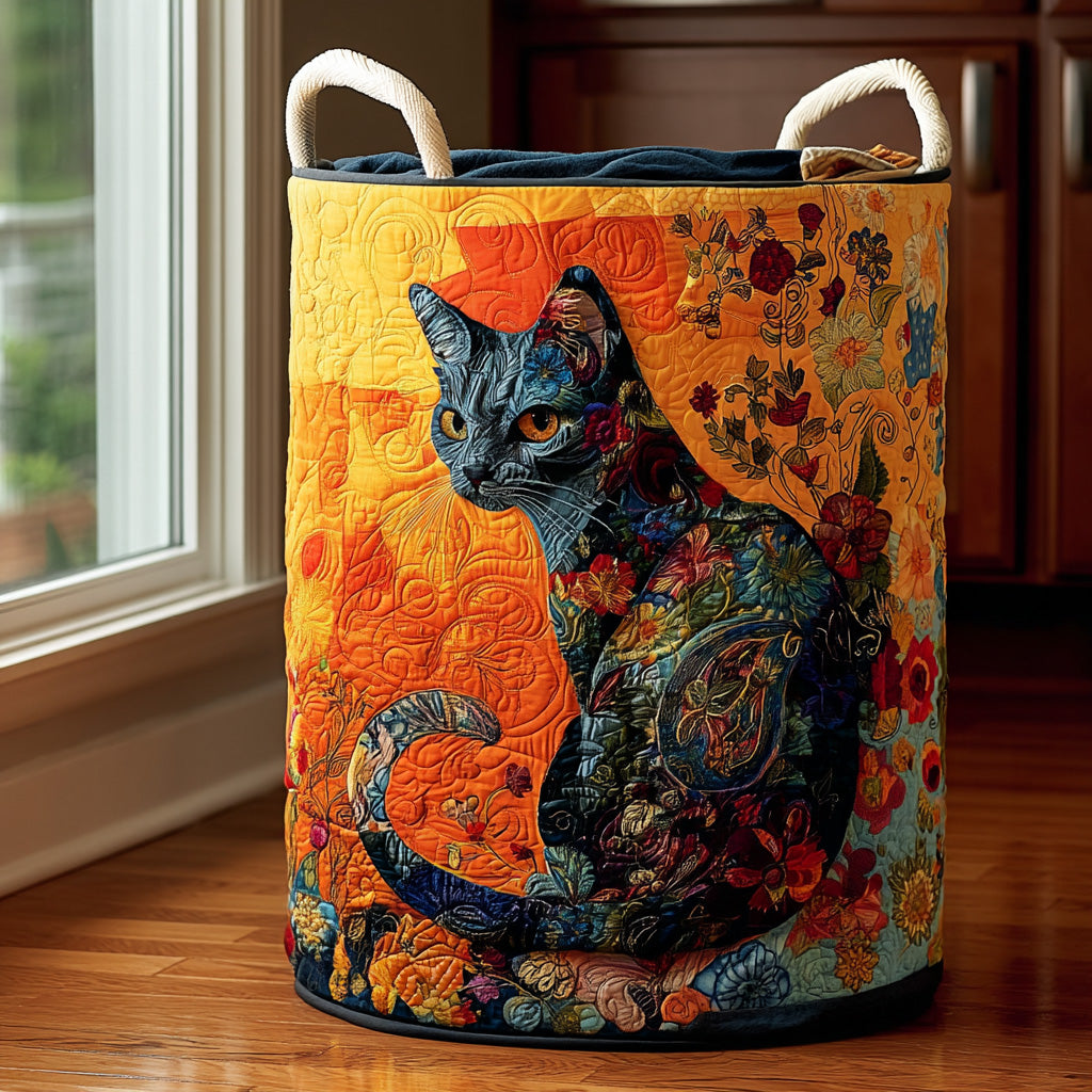 Rainbow Paws Quilted Laundry Basket Folding Laundry Hamper Cool Gifts For Cat Owners
