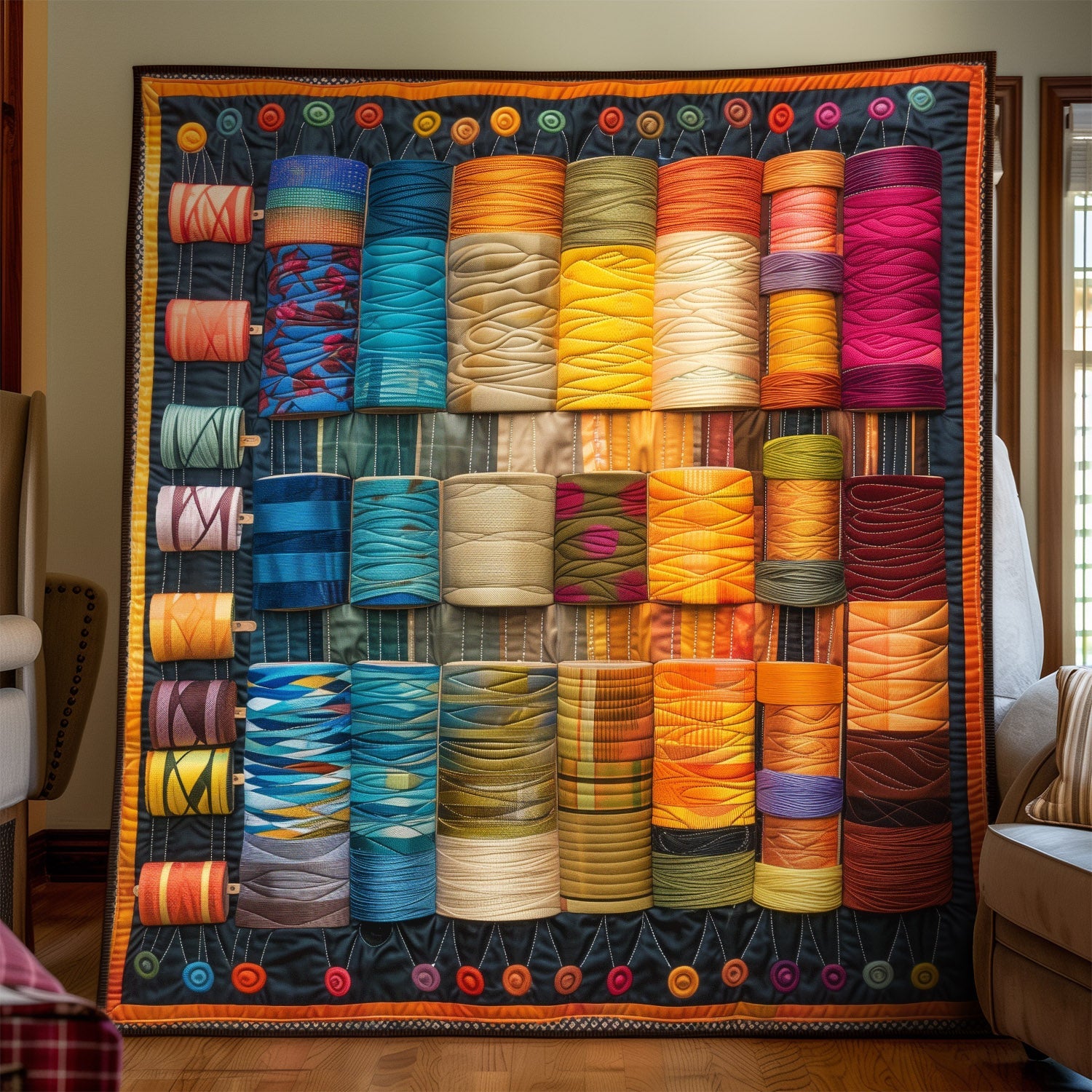Rainbow Thread Quilted Blanket Bed Room Decoration Great First Mothers Day Gifts