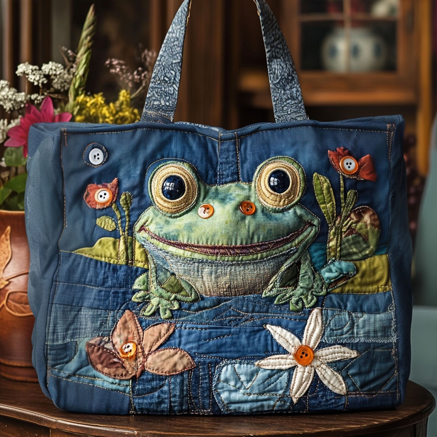 Rainy Day Frolic Quilted Tote Bag Perfect Tote Bag Best Last Minute Mother's Day Gifts
